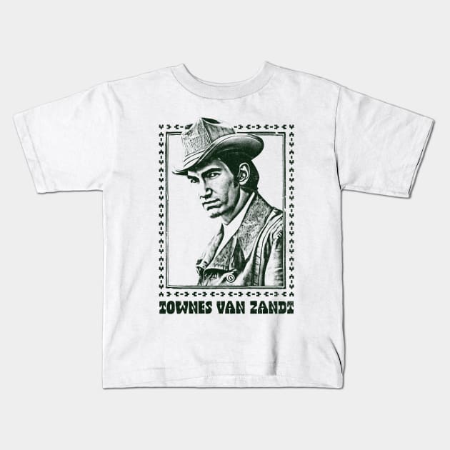 Townes Van Zandt / Vintage Look Design Kids T-Shirt by DankFutura